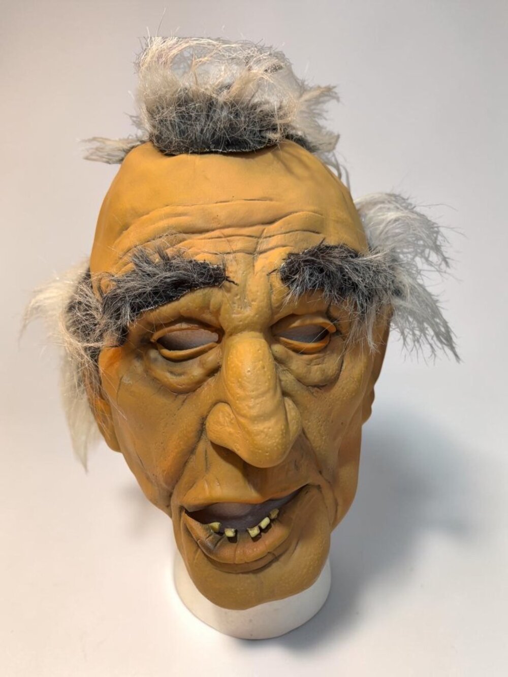 Old Man Latex Halloween Costume Mask With Realistic Details & Synthetic Hair